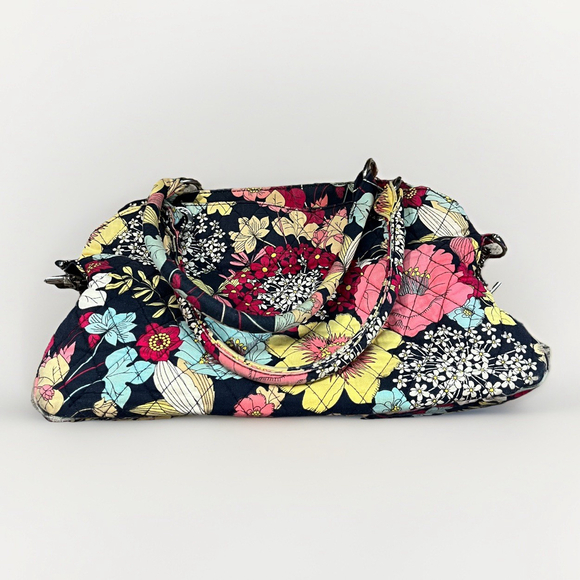 Vera Bradley Happy Snails Quilted Satchel Floral Shoulder Chain Bag Cottagecore - Picture 9 of 11